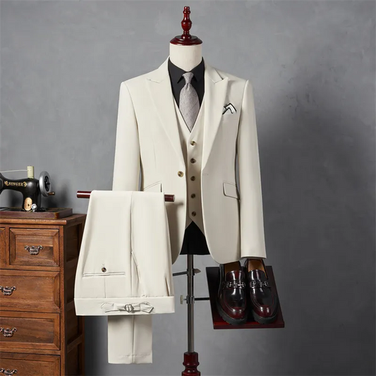 Men Formal Business Suit Three-Piece Set