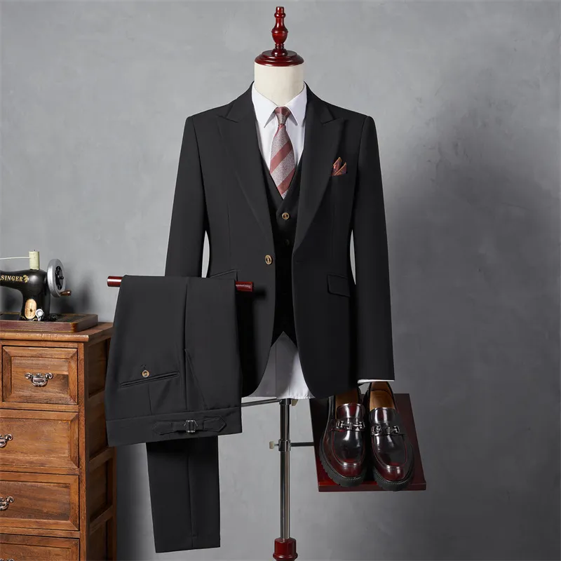 Men Formal Business Suit Three-Piece Set