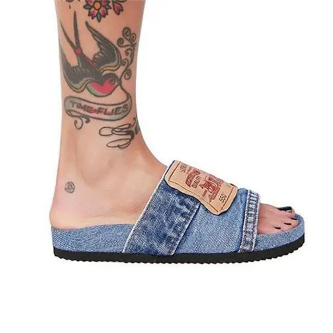 Denim Patchwork Slippers