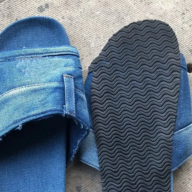 Denim Patchwork Slippers