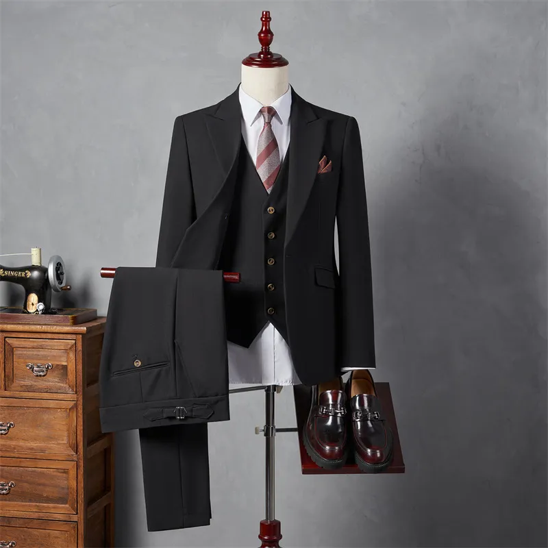 Men Formal Business Suit Three-Piece Set