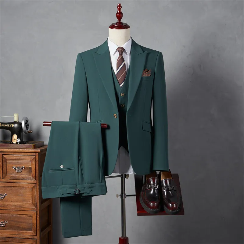 Men Formal Business Suit Three-Piece Set